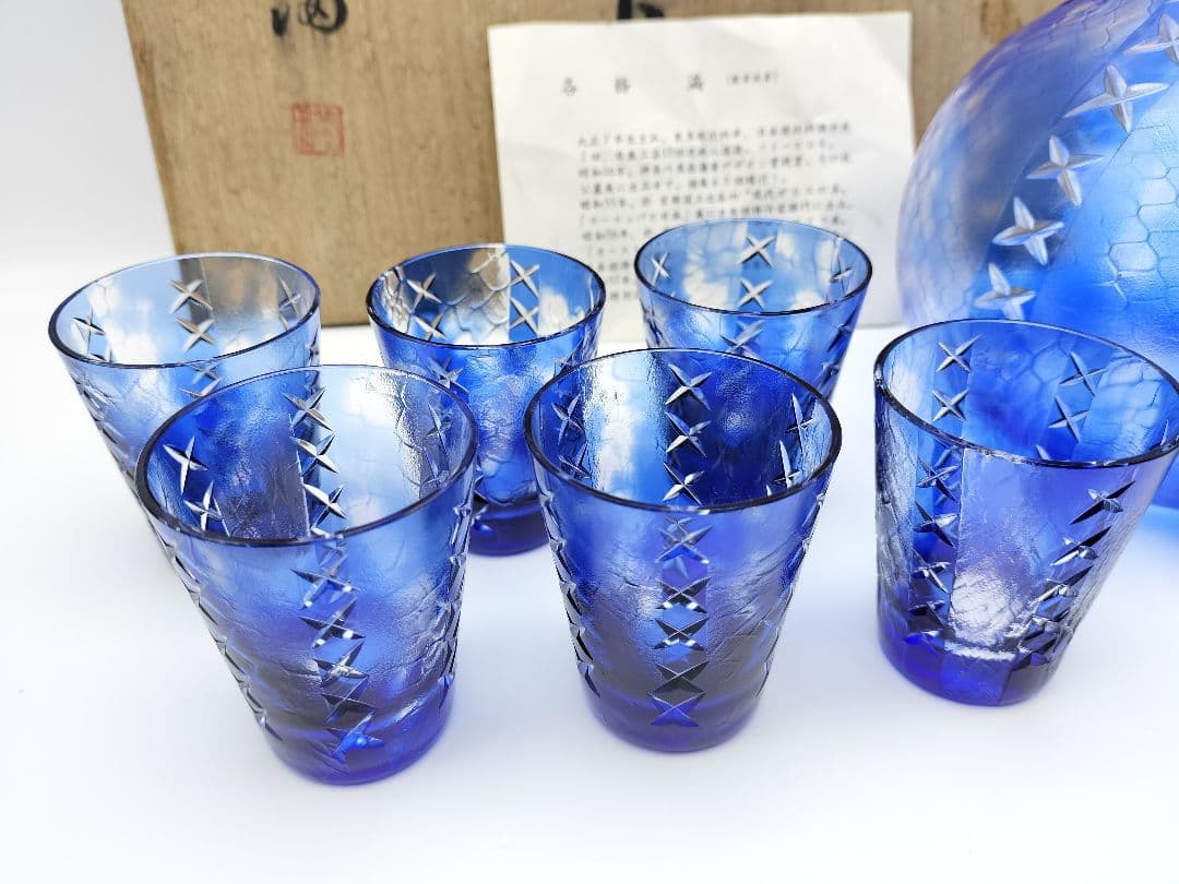 超希少品☆カガミクリスタル 各務満 デキャンタセット（切子、江戸切子、薩摩切子）