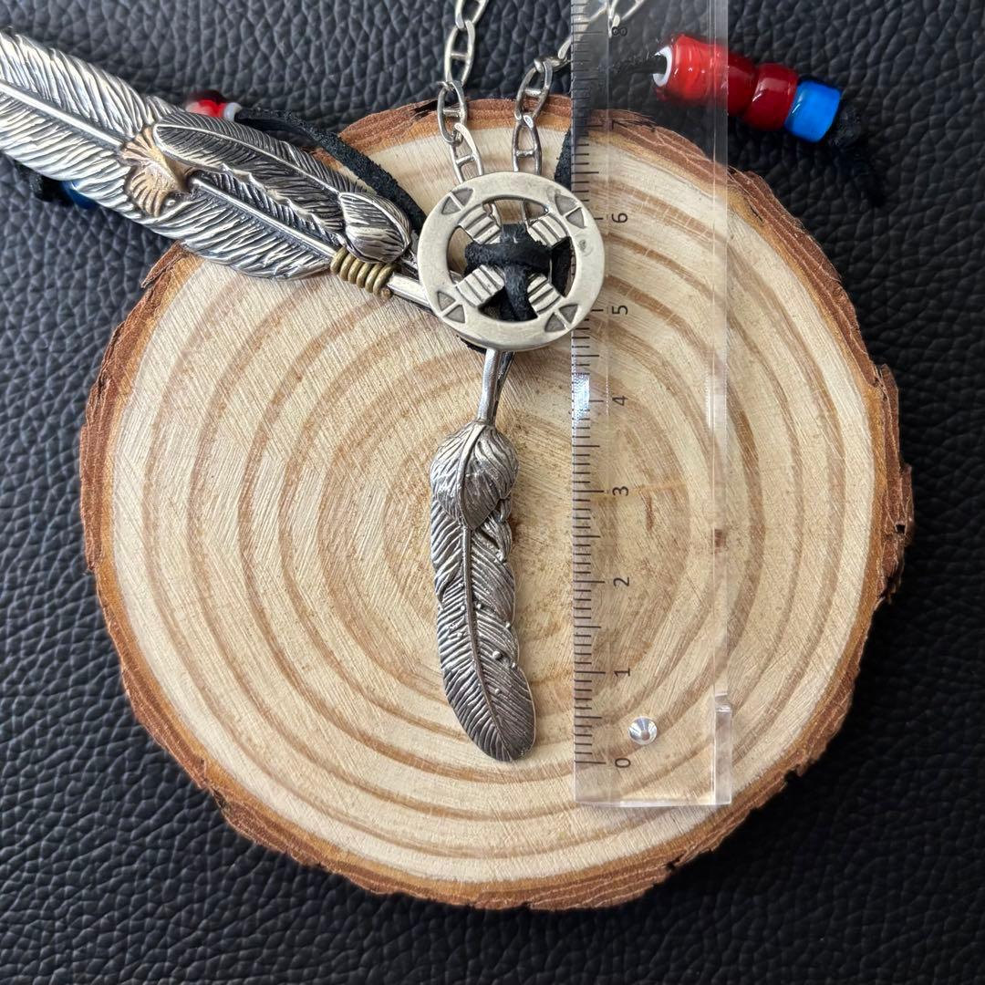 MEXICO シルバー925 3連フェザーネックレス　ヴィンテージ