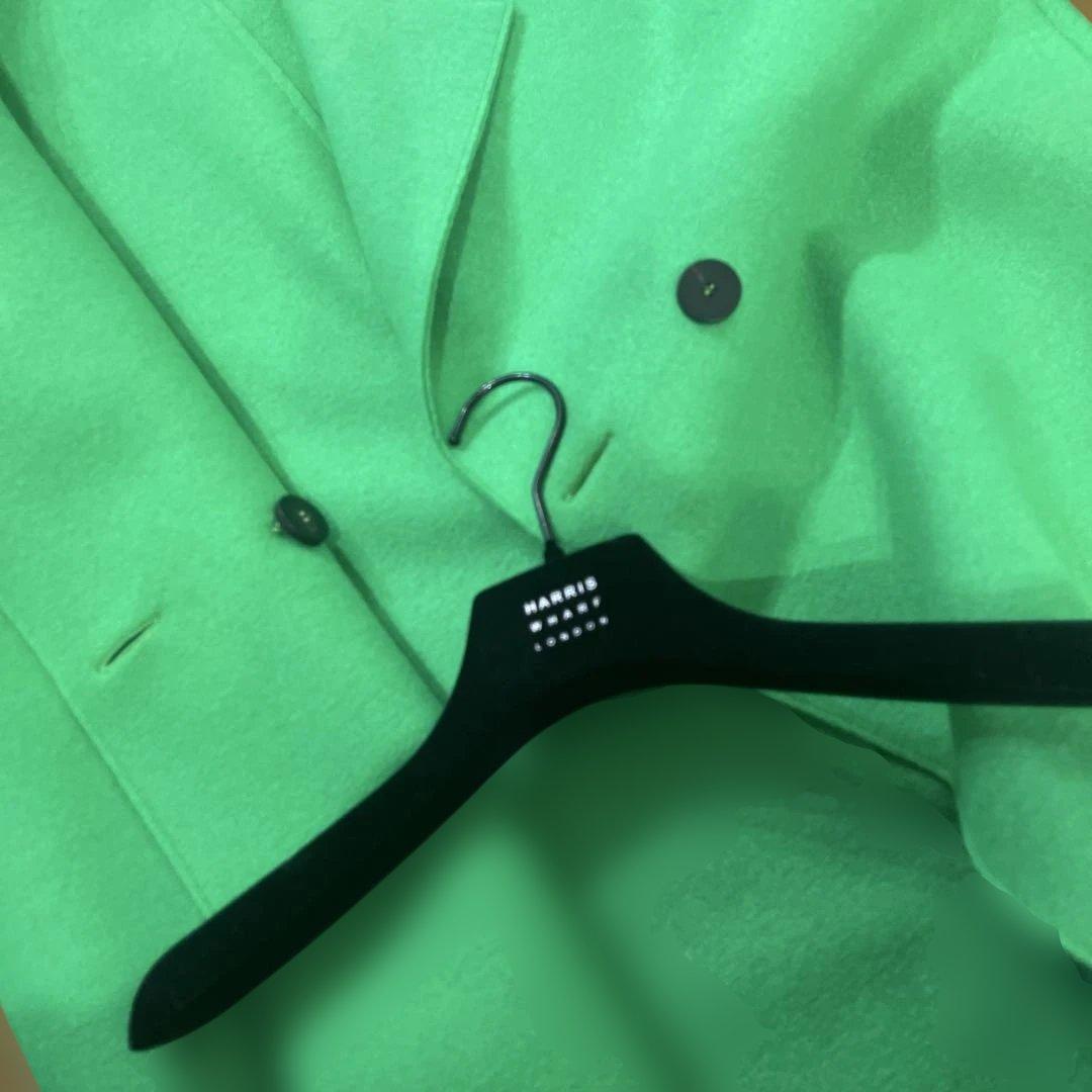 レアカラー HARRIS WHARFハリスワーフロンドンウールコートグリーン