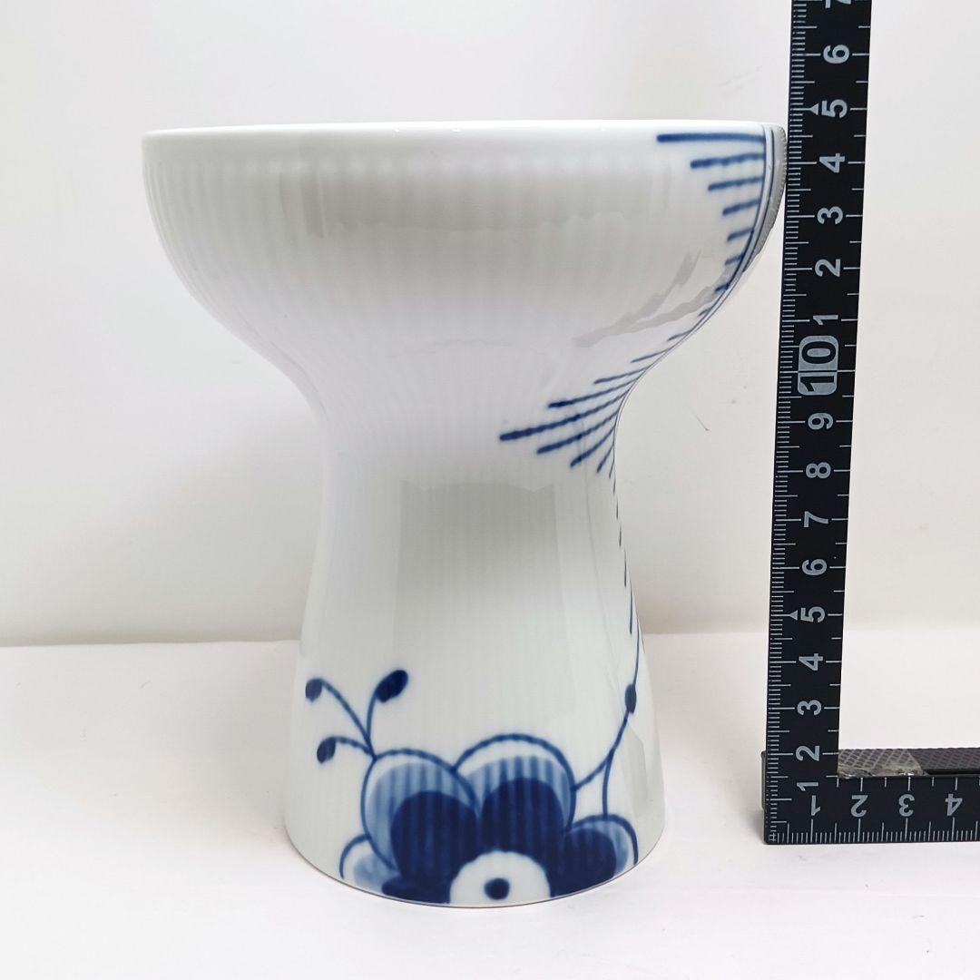 Y3332-3 ロイヤルコペンハーゲン ブルーフルーテッドメガ 花瓶 箱付