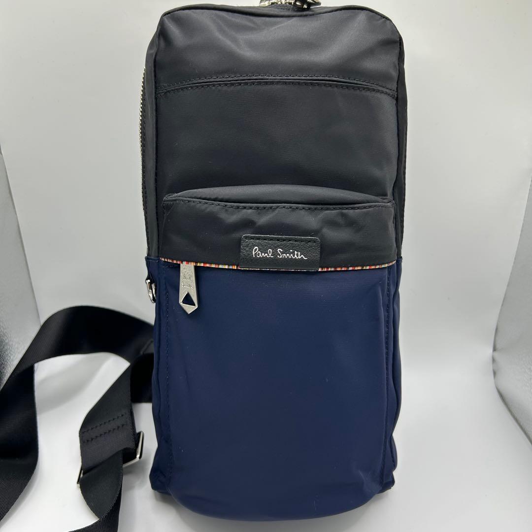 【未使用】ポールスミス PaulSmith ボディバッグ ネイビー/ブラック