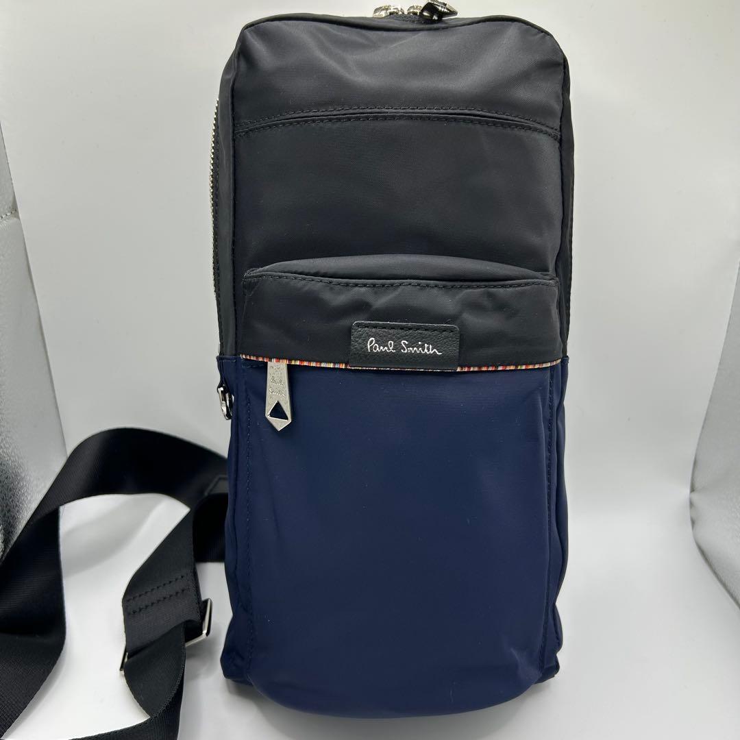 【未使用】ポールスミス PaulSmith ボディバッグ ネイビー/ブラック