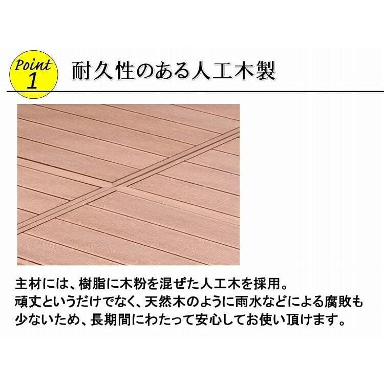 人工木ウッドデッキWPC素材 人工木デッキ　6点セットライトブラウン0.75坪