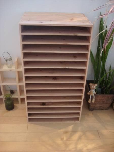 ★送料無料★サイズ変更可能★A4木製14段書類棚無垢材オーダー可能収納ナチュラル