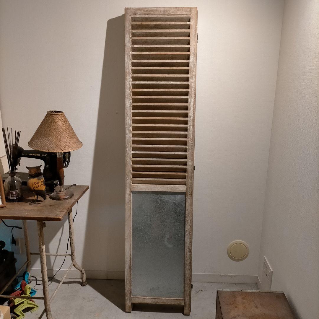 シャビー ヴィンテージテイスト 無垢材 3連 パーテーション