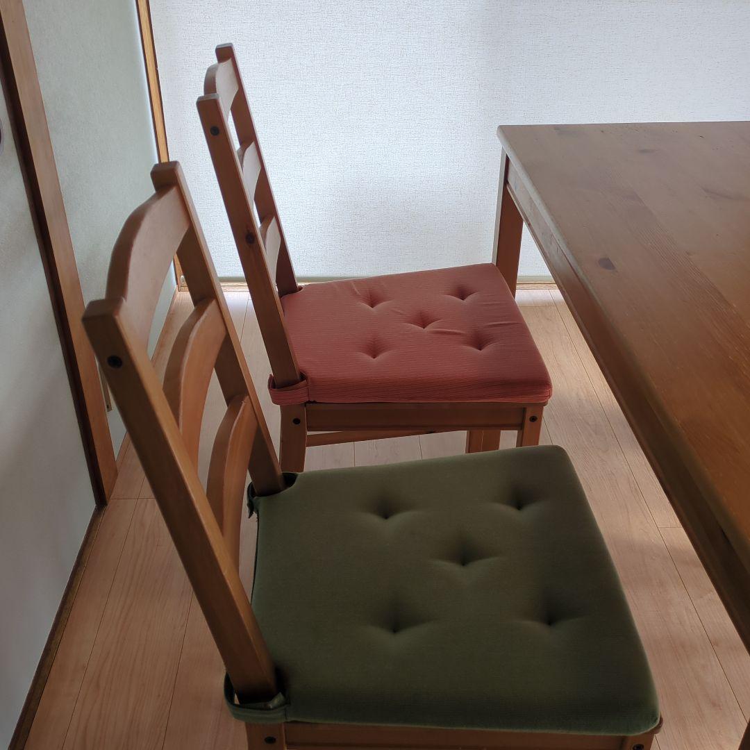 【引き取り】ダイニングテーブルと椅子4脚セット/IKEA/ヨックモック