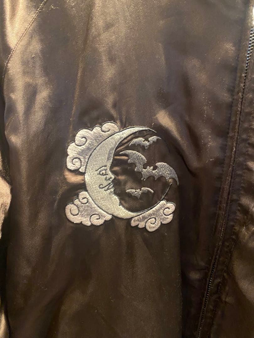 【美品】Schott リバーシブル ベロア スカジャン スカル 刺繍 ジャケット