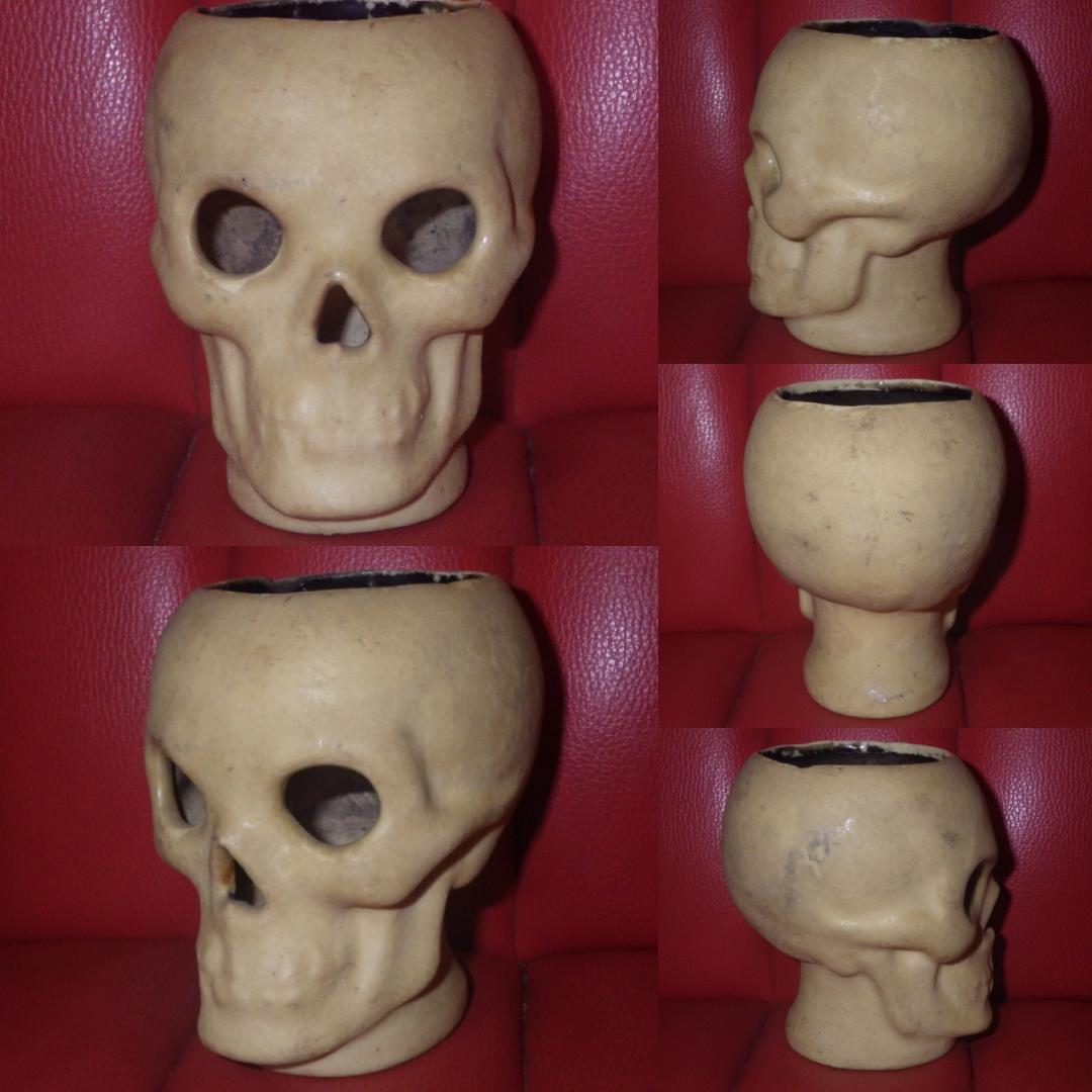 30’S★ビンテージ★スカル★キャンドルホルダー★ハロウィン★髑髏★USA★骸骨