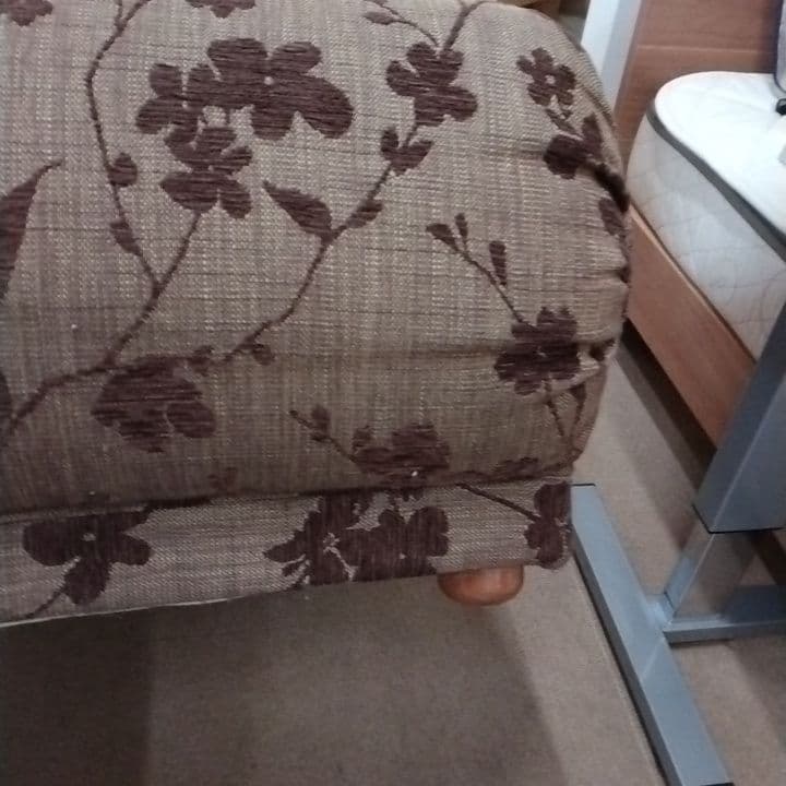 1人掛けソファ パーソナルチェア 花柄 ブラウン 国産家具 昭和・平成レトロ