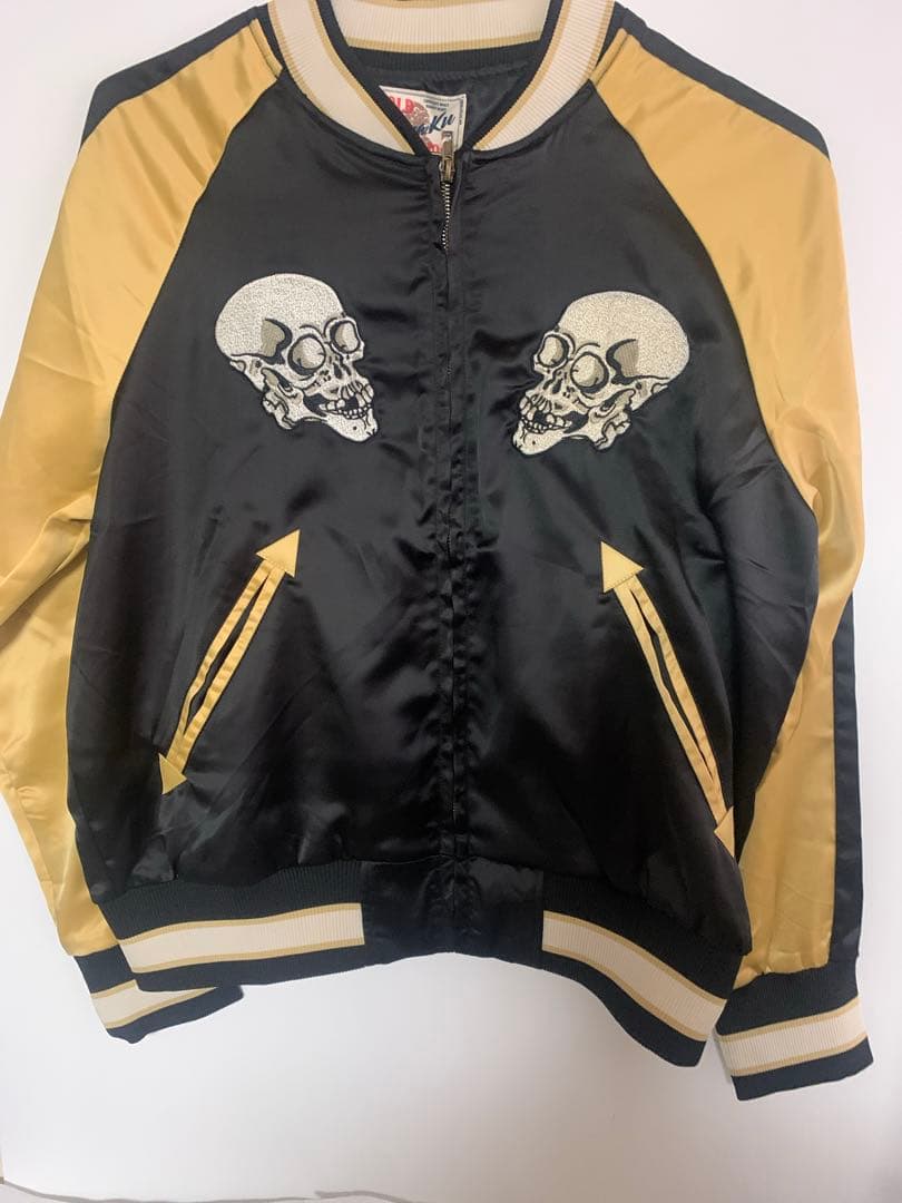 karaku ドクロと浮世絵柄　スカジャンLサイズ