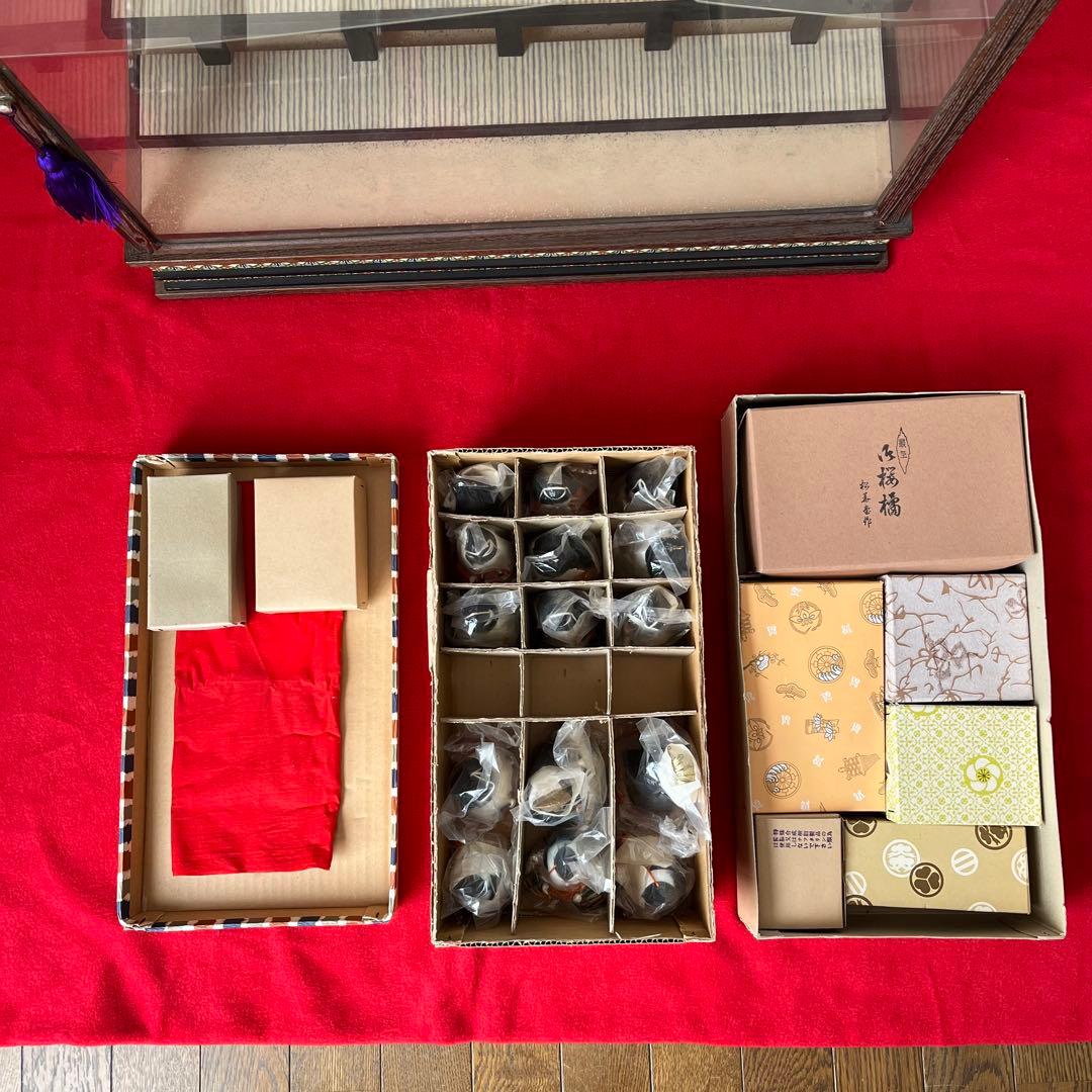 竜光　雛人形　照明付き　ガラスケース　15体セット