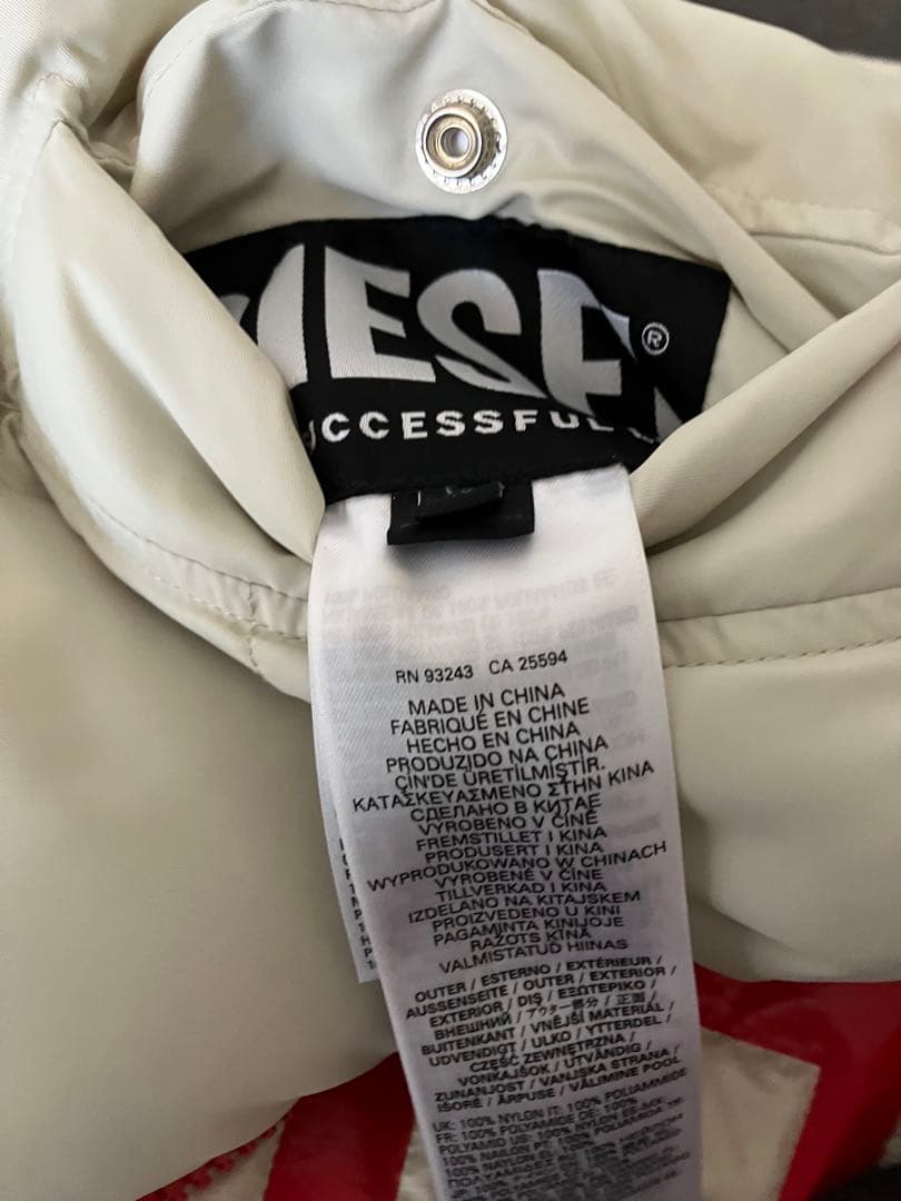 ダウンジャケット ホワイト/レッド Mサイズ