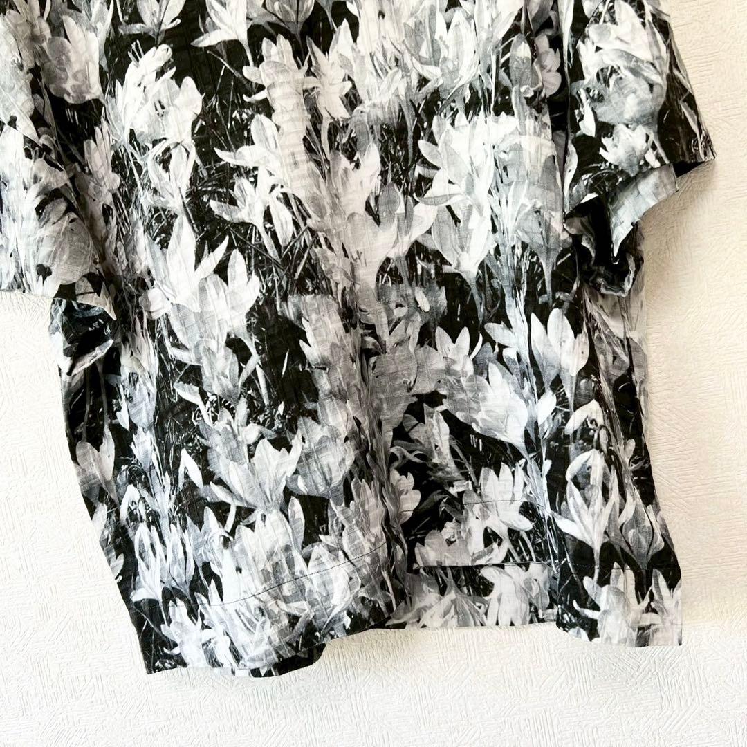 DRIES VAN NOTEN フローラル 絵画風 モノトーンジャガードブラウス