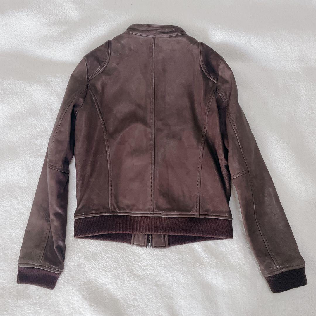 ヒステリックグラマー　レザージャケット　総柄　ヒスガール　シングル　山羊革