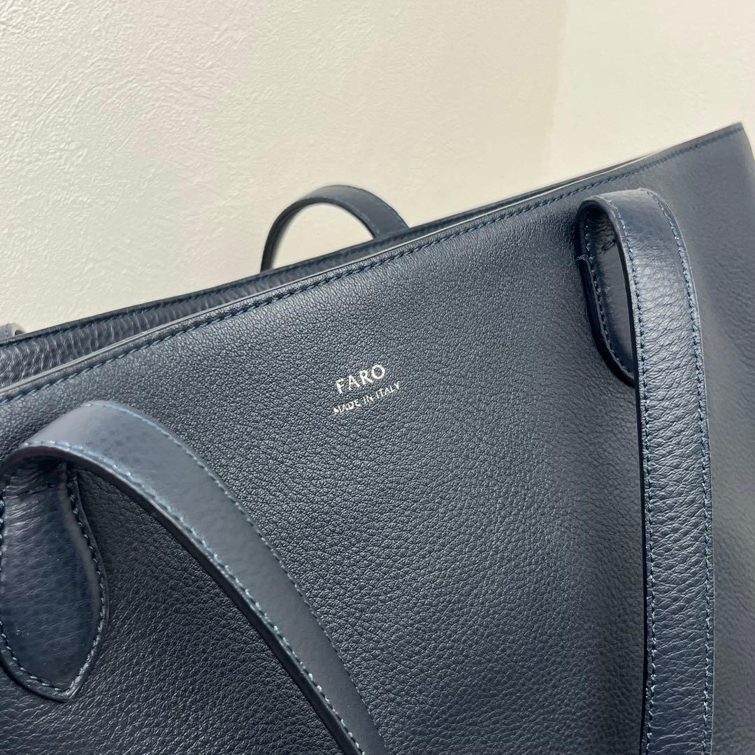 極美品✨ FARO ファーロ FABIO MOUSSE トートバッグ ネイビー