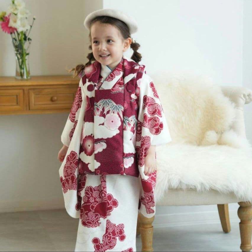 ❀限定価格　新品未使用　元禄梅模様×白百合色 絞り柄 レトロ 大正浪漫　ウタタネ