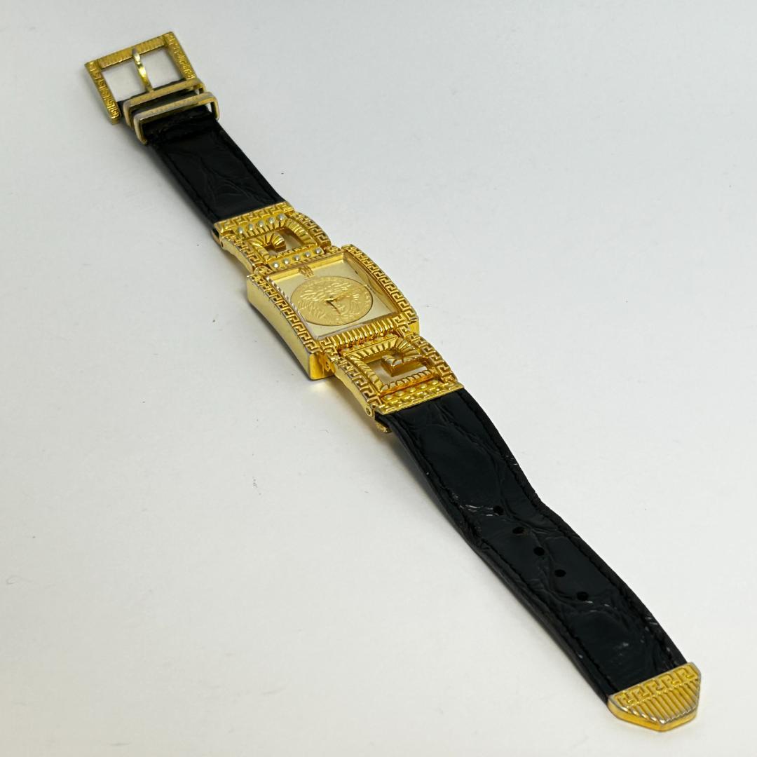 【稼働】VERSACE ヴェルサーチ メデューサ ホワイト/ゴールド文字盤