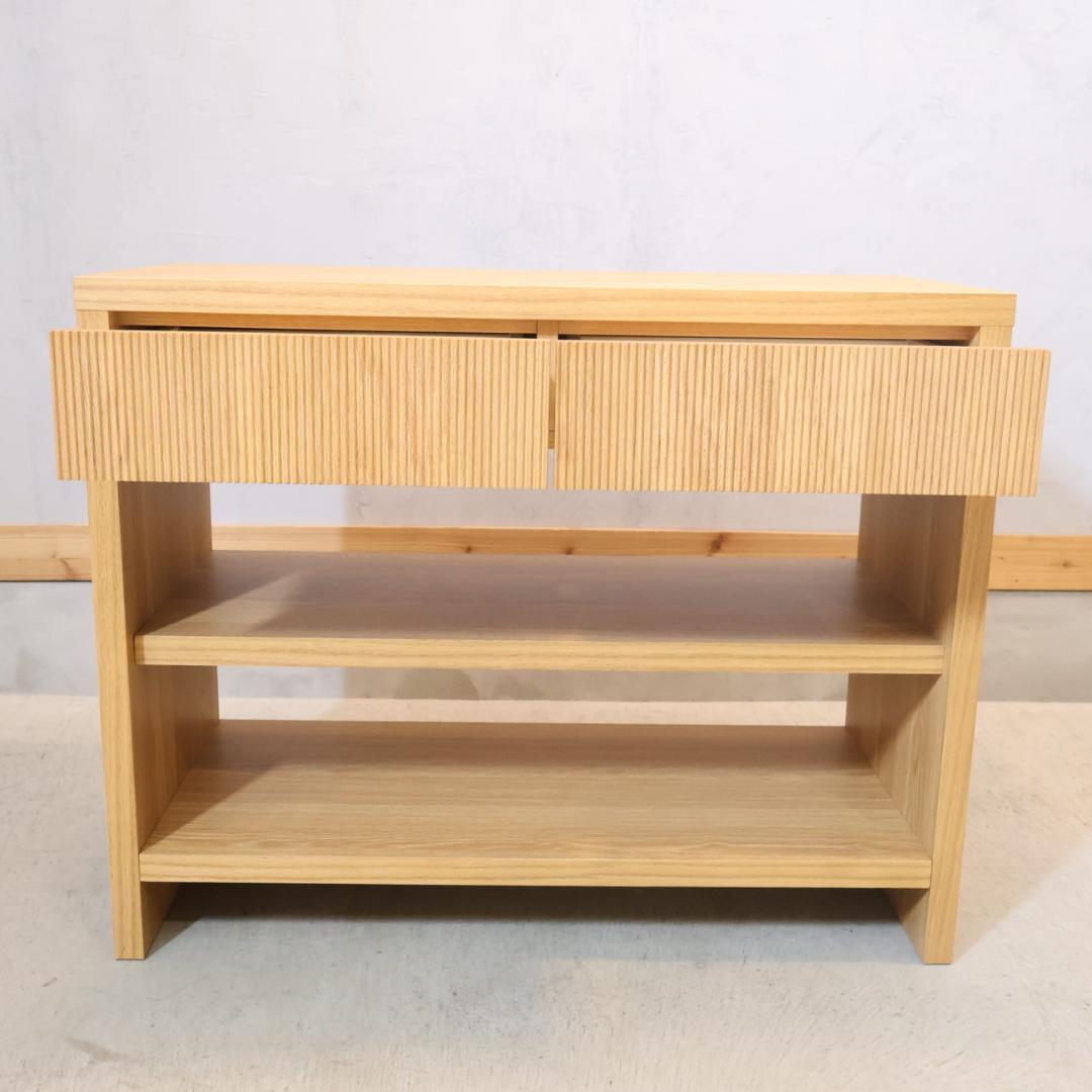 dinos CONTE オーク材 ウェーブカット シェルフ リビングボード