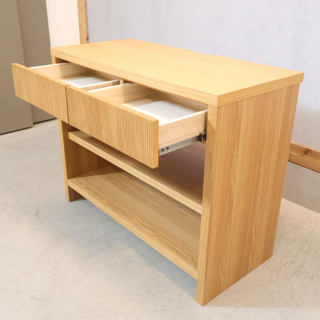 dinos CONTE オーク材 ウェーブカット シェルフ リビングボード