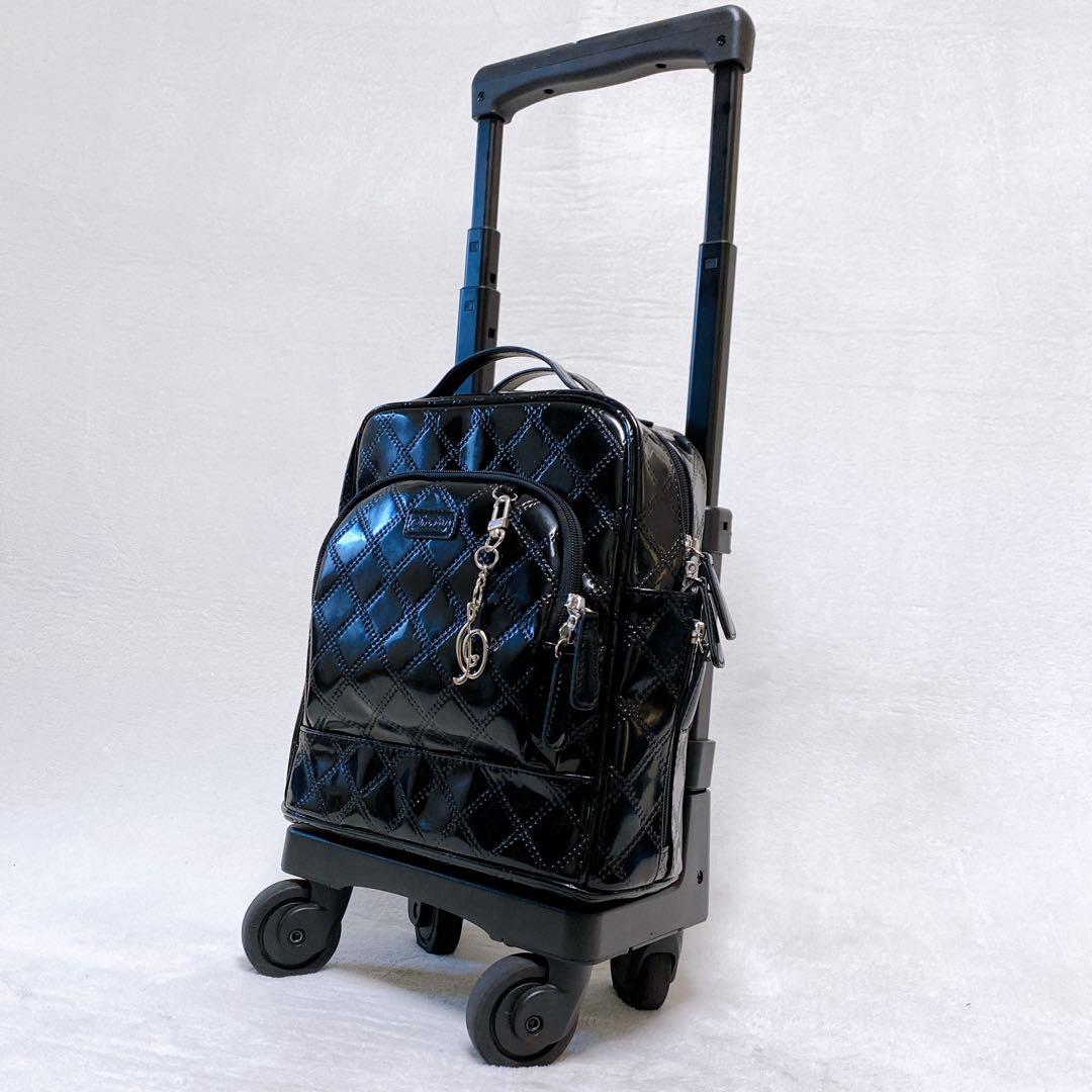 美品　SWANY　エマイロ　エナメル　ショッピングカート　ストッパー付　４輪　黒