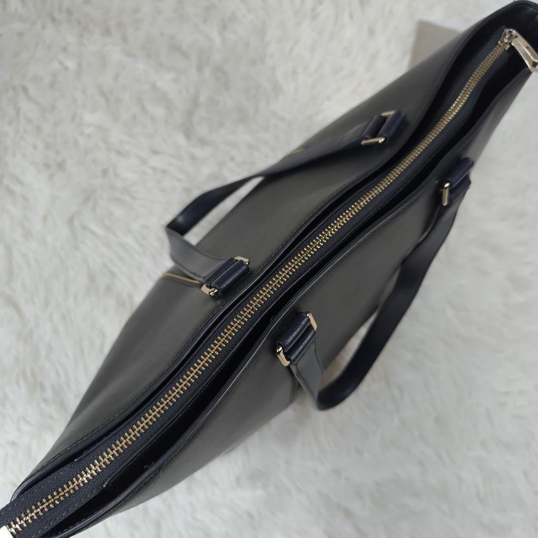 ✨美品✨ ポールスミス トートバッグ レザー シボ革 肩掛け B4可能 緑紺