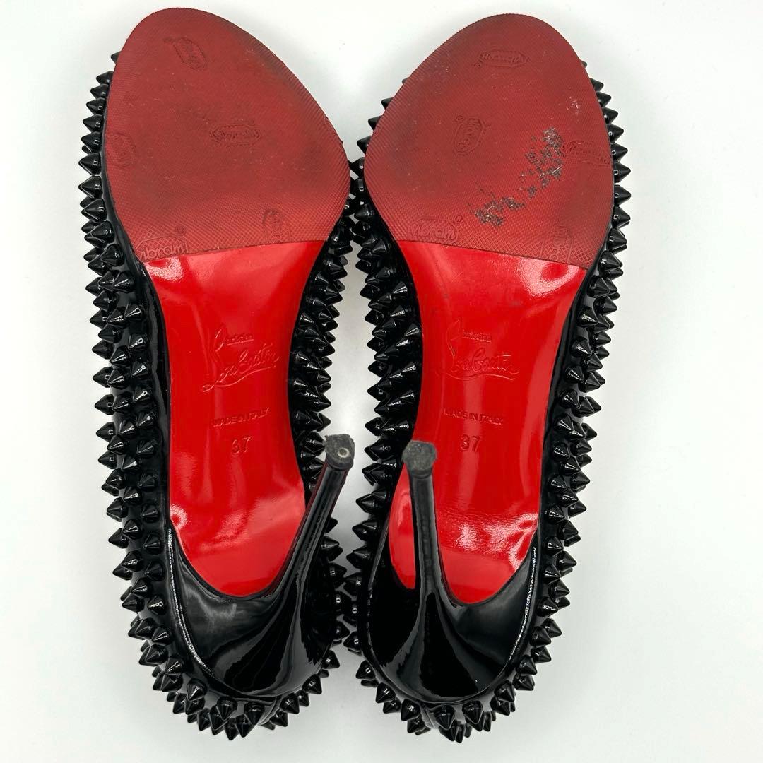 クリスチャン　ルブタン　エナメル　スタッズ　ハイヒール　ブラック　サイズ37