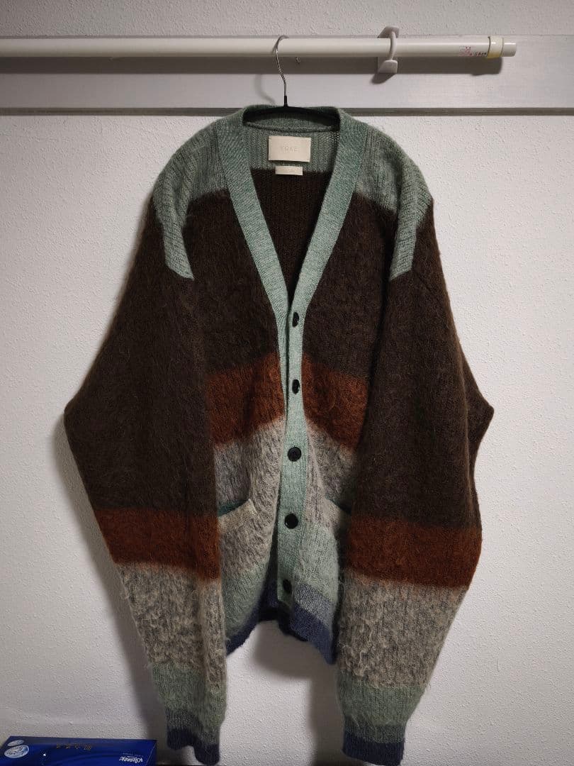 トップス yoke 23AW MOHAIR BORDER CARDIGAN