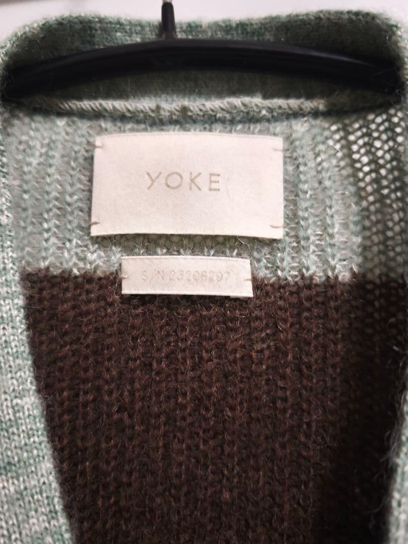 トップス yoke 23AW MOHAIR BORDER CARDIGAN