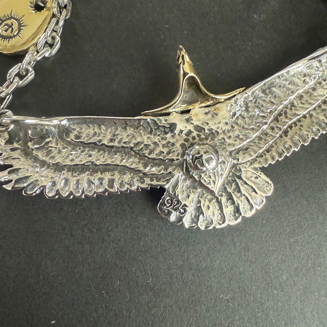 Silver925 シルバー 925 頭金 ネックレス イーグル 金メタル