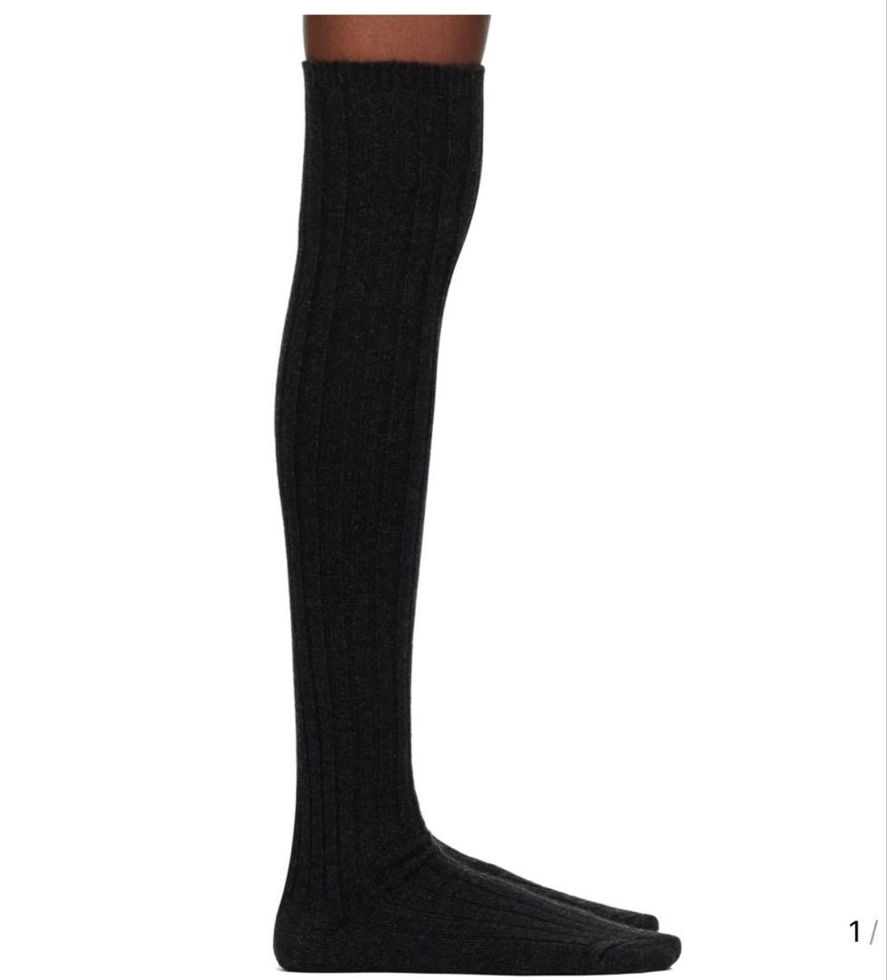 限定値下げ　オーラリー　カシミヤ　ローゲージニーハイソックス　靴下　ソックス