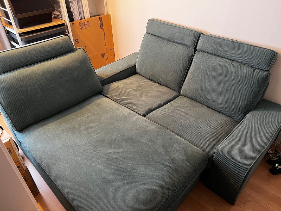 IKEA KIVIK シーヴィク　 3人掛けソファ寝椅子付　グレーターコイズ