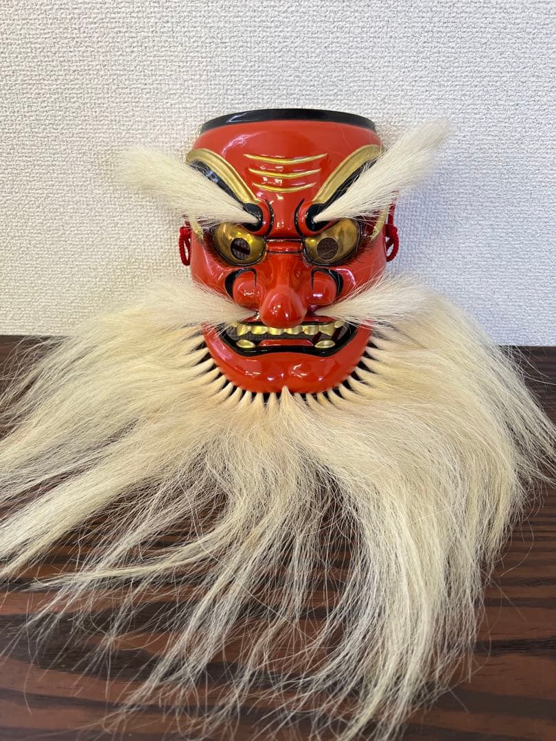 備中神楽面　天狗面　木彫　中谷浩玉作