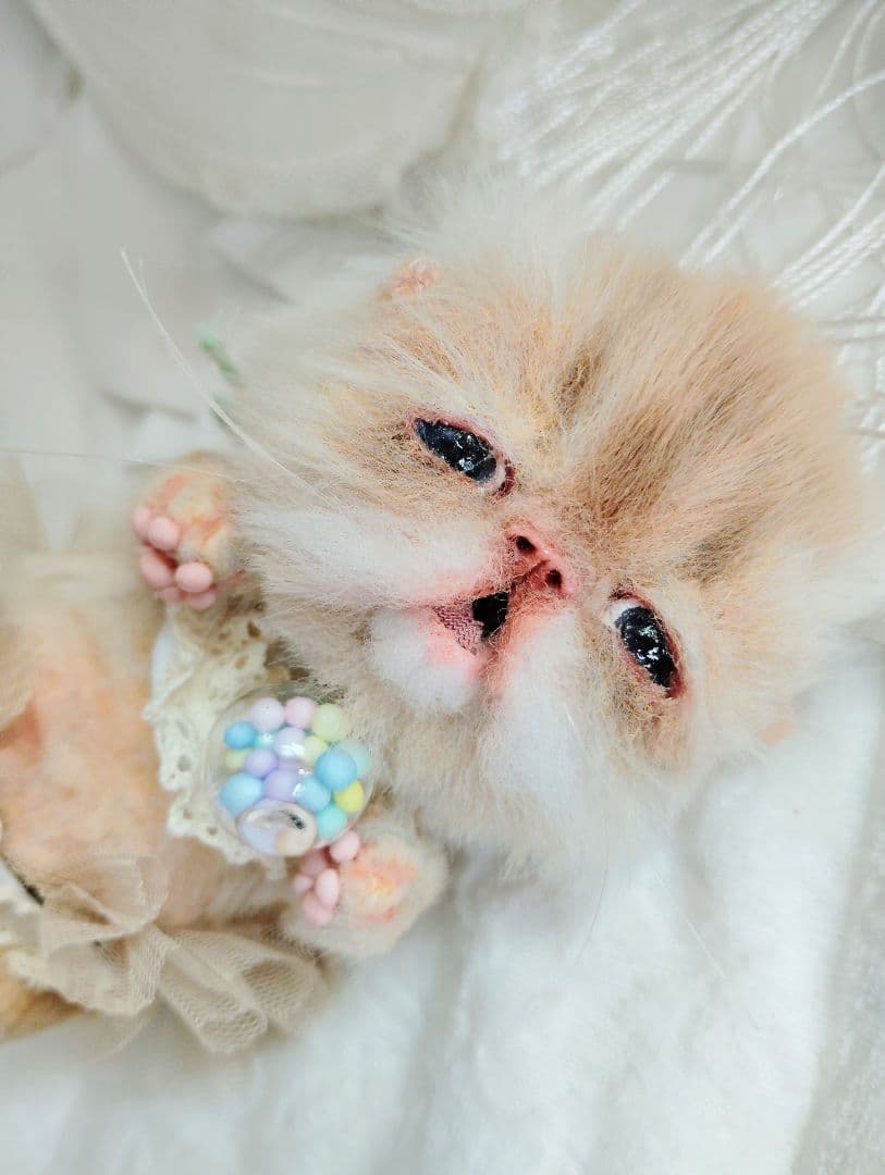 子猫ちゃん♡生後8日♡本当にミルク飲めるよ♡ちー出ます♡アートドール♡ぬいぐるみ