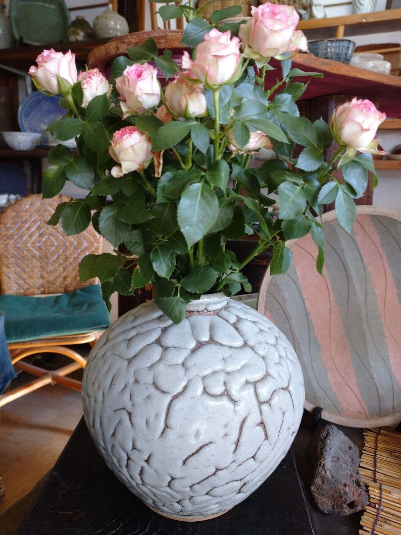 益子焼 花瓶 花入れ.