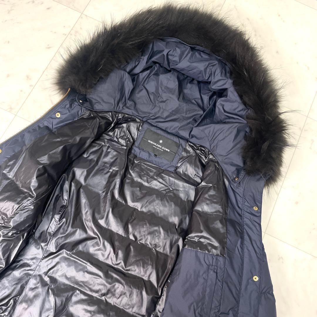 専用【極美品】ナノユニバース 2020AW 西川ダウン ファー ネイビー S