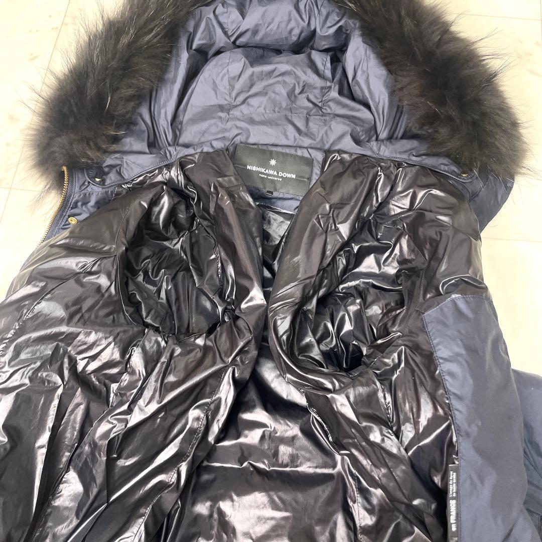 専用【極美品】ナノユニバース 2020AW 西川ダウン ファー ネイビー S