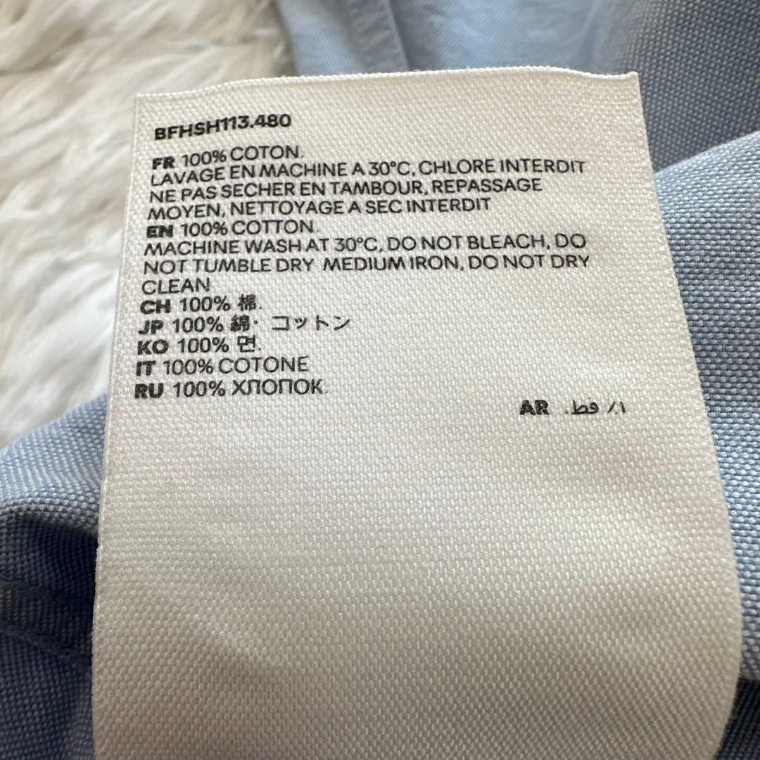 美品✨アミパリス 長袖 シャツ ハート ロゴ ライトブルー 水色 38 M