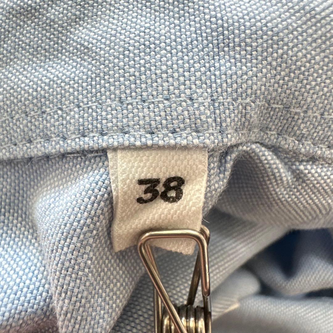 美品✨アミパリス 長袖 シャツ ハート ロゴ ライトブルー 水色 38 M