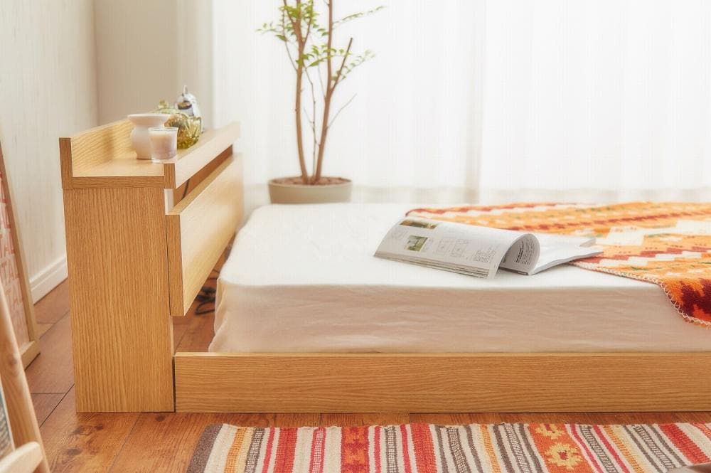 《新品・送料無料》【シングル】Coroa フロアベッド（マットレス付き）