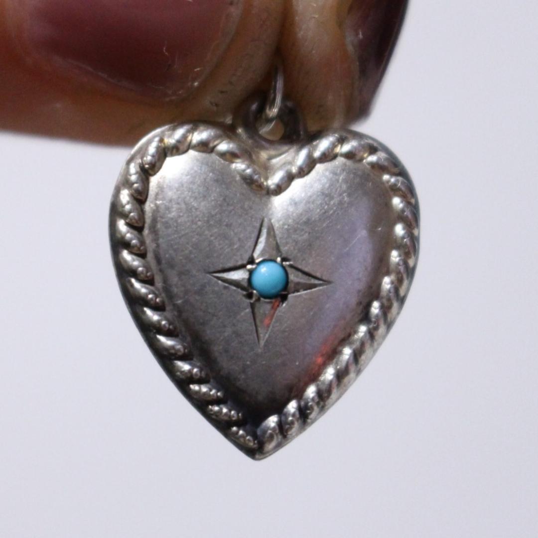 40s　スウィートハートジュエリー　WW2　ピュアハート　ターコイズ　青　石