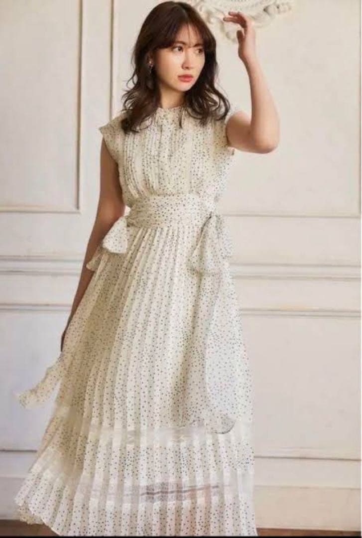 ワンピース Her lip to PolkaDot SideBowPleated Dress