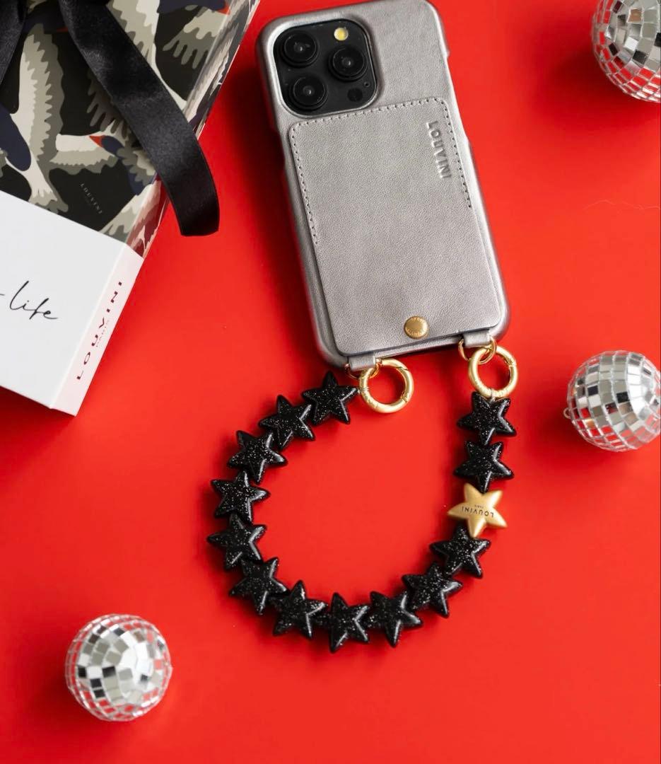 【LOUVINI】ハンドストラップ　PETIT ETOILE　BLACK