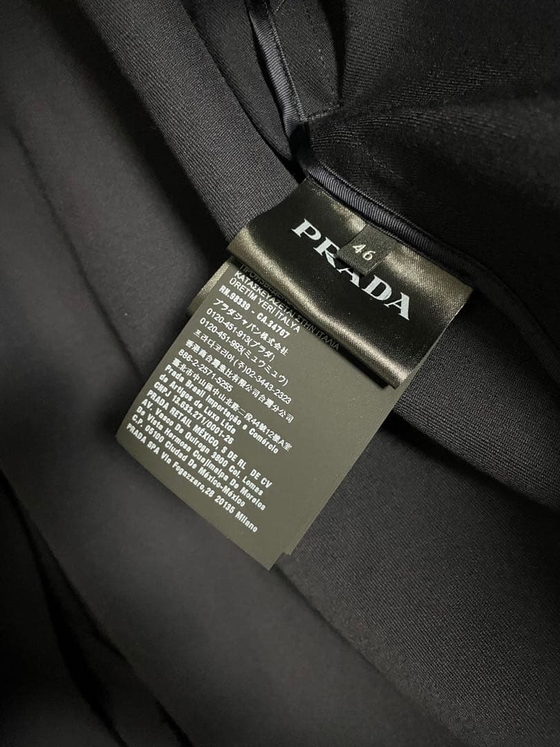 ★22SS Prada プラダ トレンチコート 46 美品 ネイビー