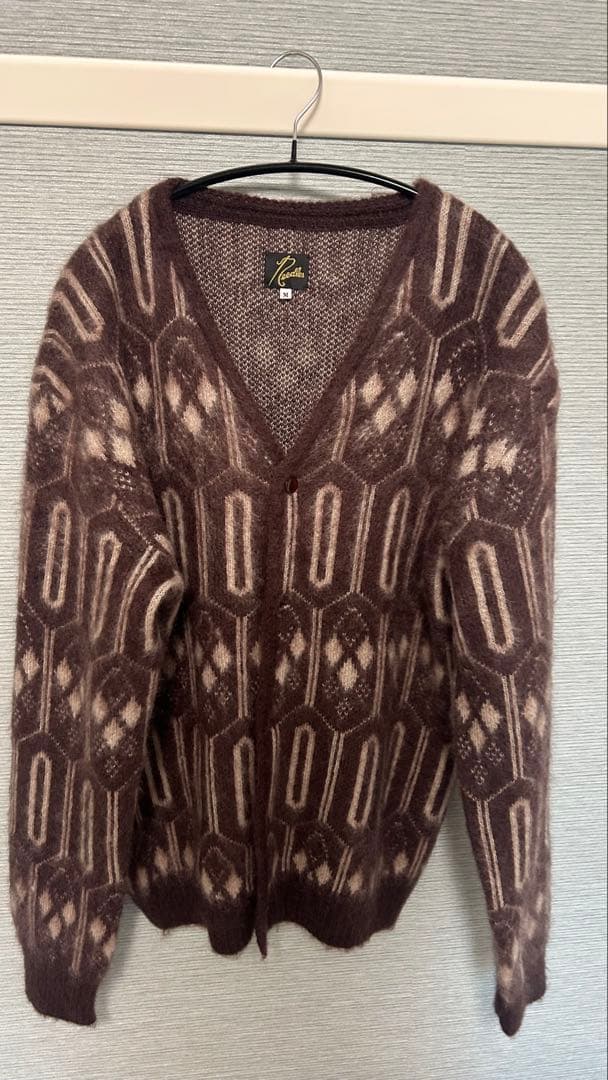 砂*漠様 Needles 幾何学模様 Vネックカーディガン M