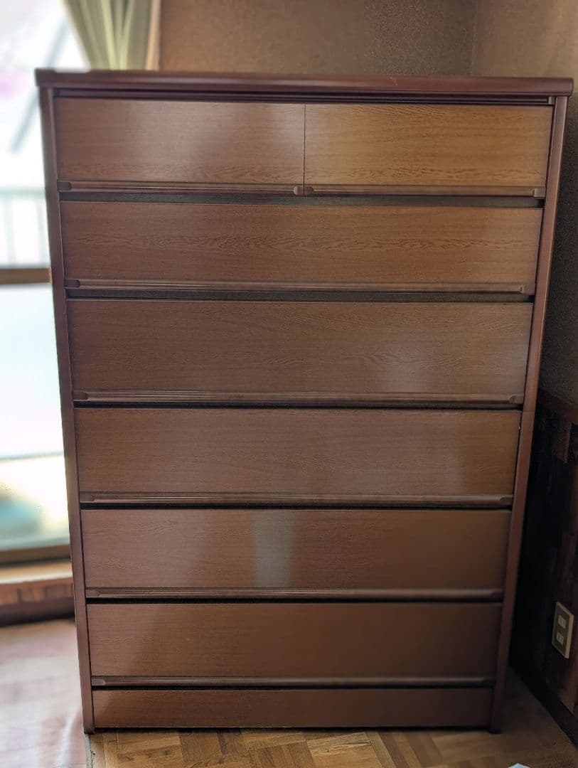 木製 6段チェスト ブラウン