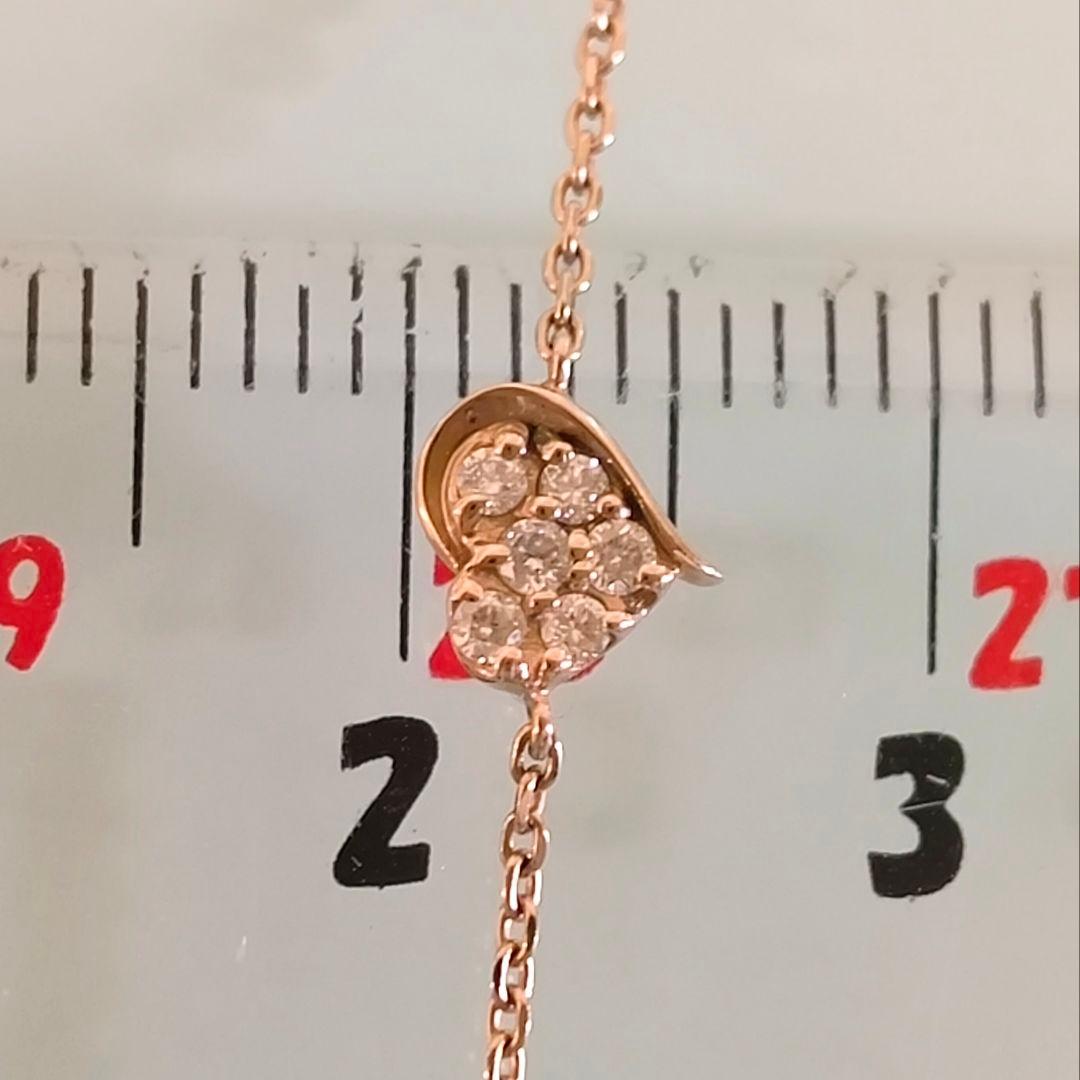 スタージュエリー　K10 PG　ハート　ダイヤモンド　パヴェ　ブレスレット