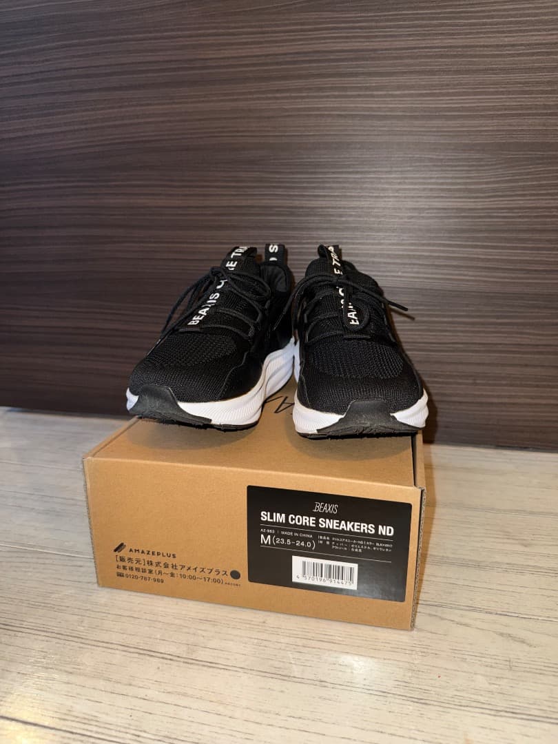 BEAXIS スリムコアスニーカー ブラック Mサイズ
