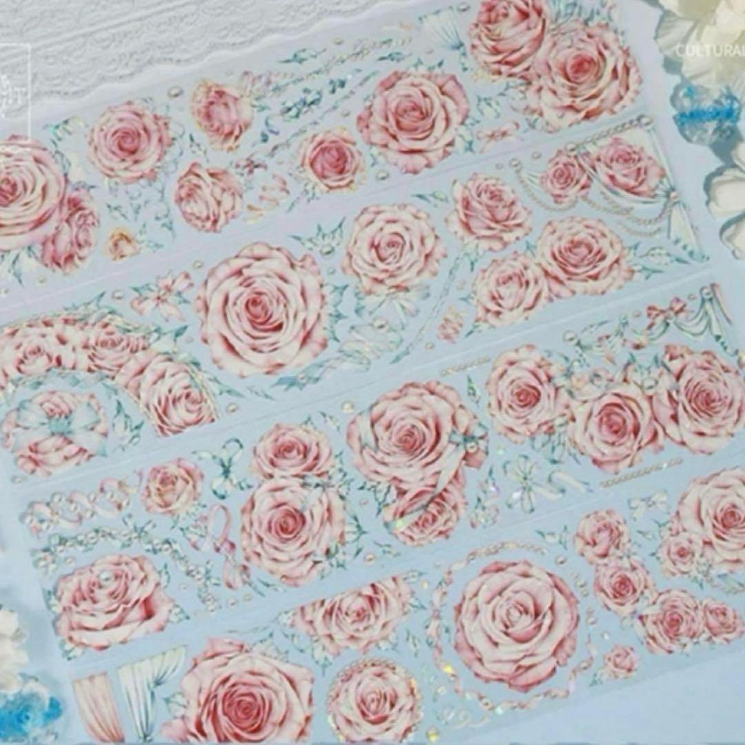 贝壳光 6cm×5m 罗莎恋曲 海外マステ　海外マスキングテープ　バラ