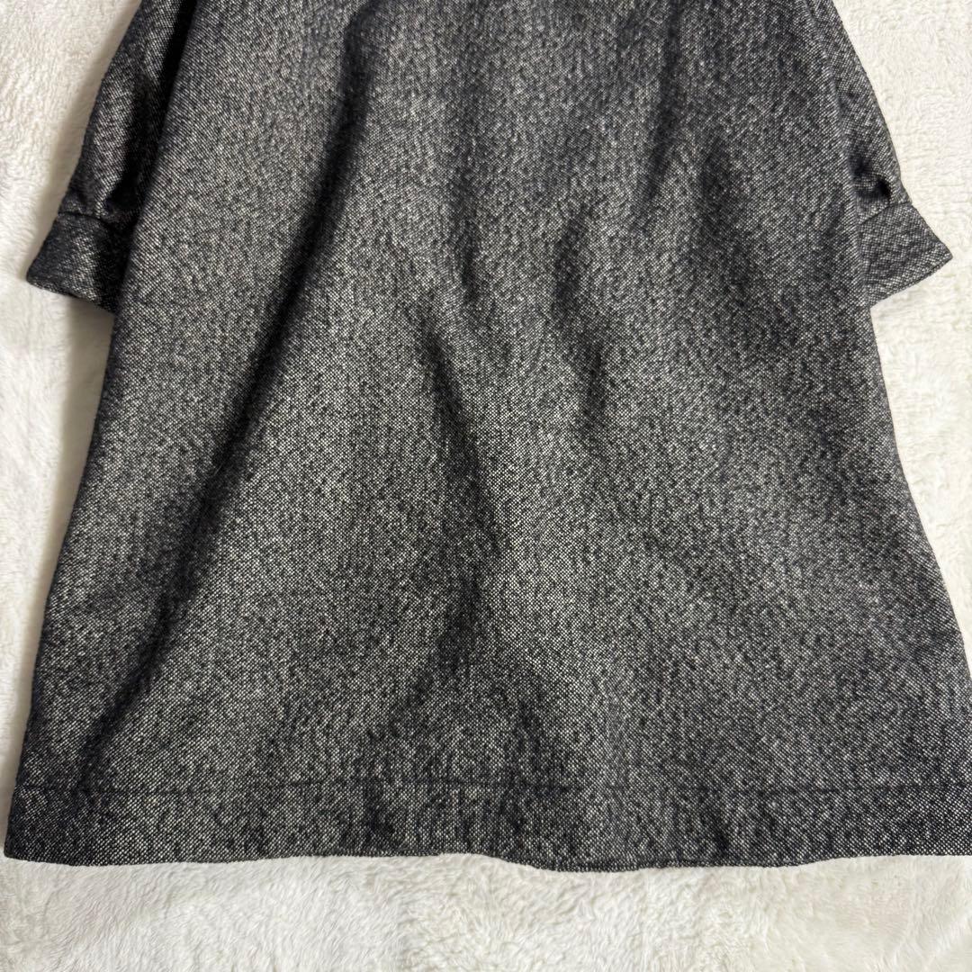 【極美品】サニークラウズ ざっくりツイードのフードコート黒 3L 希少サイズ