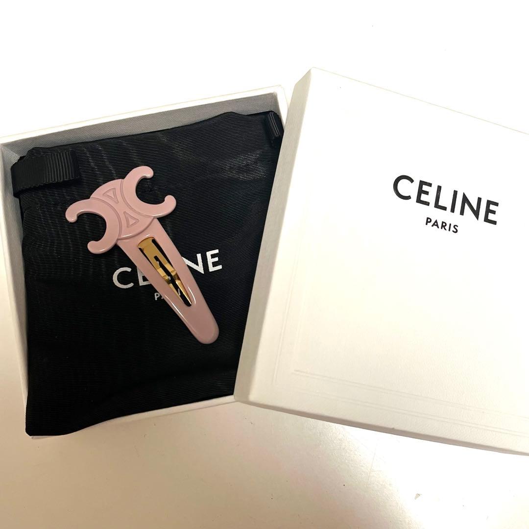 CELINE セリーヌ トリオンフ ヘアクリップ 　ピンク